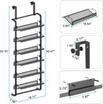 bukfen Over The Door Shoe Organizer,6-Tier Adjustable Door-Mounted/Wall-Mounted Shoe Rack,Heavy-Duty Metal Storage for Closet Door,Black,1 Pack - Image 3
