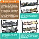 bukfen Over The Door Shoe Organizer,6-Tier Adjustable Door-Mounted/Wall-Mounted Shoe Rack,Heavy-Duty Metal Storage for Closet Door,Black,1 Pack - Image 4