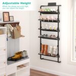 bukfen Over The Door Shoe Organizer,6-Tier Adjustable Door-Mounted/Wall-Mounted Shoe Rack,Heavy-Duty Metal Storage for Closet Door,Black,1 Pack - Image 6