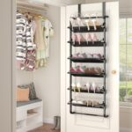 bukfen Over The Door Shoe Organizer,6-Tier Adjustable Door-Mounted/Wall-Mounted Shoe Rack,Heavy-Duty Metal Storage for Closet Door,Black,1 Pack - Image 8