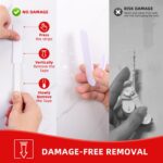 Utility Wall Hooks for Hanging Medium 16 Hooks, Damage Free Hanging Wall with Adhesive 20 Strips, Heavy Duty Adhesive Damage Free for Key Holder, Coat, Door, Shower - Image 5