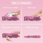 6 Set Kids Packing Cubes for Travel Carry On, Space Saving Compression Bags for Packing In Suitcase, Cute Pink Packing Organizers for Luggage Storage Girls Gift Trip and Family Vacation - Image 4