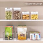 Vtopmart 4 Pack Food Storage Organizer Bins, Clear Plastic Bins for Pantry, Kitchen, Fridge, Cabinet Organization and Storage, 4 Compartment Holder Packets, Snacks, Pouches, Spice Packets - Image 5