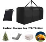 Patio Waterproof Extra Large Protective Zippered Outdoor Cushion Furniture Storage Bag with Handles, 68in L x 30in W x 20in H (1 Pack) - Image 3