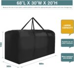 Patio Waterproof Extra Large Protective Zippered Outdoor Cushion Furniture Storage Bag with Handles, 68in L x 30in W x 20in H (1 Pack) - Image 5