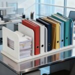 Adjustable Book Shelf Organizer 4 Section Vertical Plastic File Holder Book & Magazine Rack Folder Sorter Book Organizer for Office Home Closet & Handbag Storage (White) - Image 8