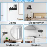 Keys Holder On Wall Adhesive Key Rack with Mail Organizer Wall Mount Key Hanger with 6 Hooks for Entryway Door Hallway and Office (Matte Black) - Image 3