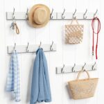 Forbena White Coat Rack Wall Mount 4-Pack, Coat Hanger Wall Mounted for Hanging Clothes Purse, Modern Key Holder Hooks for Closet Hat, Belt, Bag, Backpack, Leash (White and Silver - 16 Hooks) - Image 3