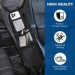 Car Organizer Front Seat, 2PCS Multi-Pocket Car Storage Organizer with Mesh Net, Durable Car Camping Essentials, Universal Car Seat Side Organizer for Cars, SUV & Truck(Black) - Image 4