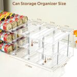 Can Organizer for Pantry, Stacking Can Storage Organizer Pantry, Automatic Rolling Can Rack for Fridge, 3Tire 3 Columns Can Holder for 36 Cans, Canned Goods Organizer - Image 3