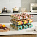 Can Organizer for Pantry, Stacking Can Storage Organizer Pantry, Automatic Rolling Can Rack for Fridge, 3Tire 3 Columns Can Holder for 36 Cans, Canned Goods Organizer - Image 9