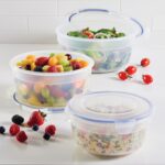 LocknLock Easy Essentials Food Storage lids/Airtight containers/Stackable, BPA Free, 6 Piece, Clear - Image 3