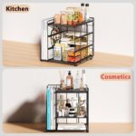 Desk Organizer, 4-Tier Metal Paper Organizer for Desk with Vertical File Holder, Office Accessories and Desktop Storage for Office Supplies (Black) - Image 4