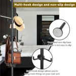 Coat Rack Freestanding,Adjustable 56-125 inch Tension Rod Coat Tree 12 Hooks Hanger Stand for Coat Hat Bedroom Livingroom Kitchen Bathroom Apartment Entryway Hall Office Black - Image 3