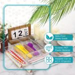 Maitys 12 Pcs Clear Drawer Organizer 9 x 3 x 2 Inches Plastic Rectangle Trays Makeup Vanity Storage Bins and Kitchen Drawers Dividers for Office Desk Silverware Kitchen Utensils(Clear) - Image 4