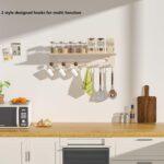 Coat Rack Wall Mount with Shelf, Wall Hooks with Storage,Towel Racks for Bathroom, 20inch Shelf with Hooks for Entryway,Living Room,Bedroom, Modern Design (Milk white/7Hooks) - Image 5