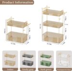 YCIA&DONE Bathroom Counter Organizer, Large Makeup Organizer Countertop, Shelf Storage, Vanity Tray, Easily Assemble for Bathroom Organizers and Storage, Undersink, Cabinet,2 Tiers Amber - Image 4