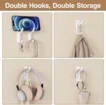 pickpiff Adhesive Wall Coat Hooks - Heavy Duty Stick-On Door Hanger, Metal Hook for Hanging Towel,Purse, Robe, Backpack, Jacket, Clothes - for Bathroom,Dorm, Closet, Kitchen - White, 10 Pack - Image 8