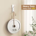 pickpiff Adhesive Wall Coat Hooks - Heavy Duty Stick-On Door Hanger, Metal Hook for Hanging Towel,Purse, Robe, Backpack, Jacket, Clothes - for Bathroom,Dorm, Closet, Kitchen - White, 10 Pack - Image 10