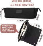 BAREFOOT CARIBOU Hair Tools Travel Bag and Heat Resistant Mat for Flat Irons, Straighteners, Curling Iron, and Haircare Accessories, 2-in-1 design, with Interior Pockets, Portable Organizer - Image 3