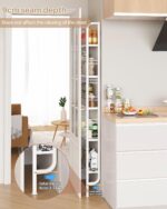 UMDONX Behind The Door Bathroom Shelf Narrow 5-Tier, Slim Space-Saving Storage Shelf, Freestanding Narrow Shelving Unit for Bathroom, Kitchen, Closet and Laundry Room - Image 4