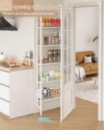 UMDONX Behind The Door Bathroom Shelf Narrow 5-Tier, Slim Space-Saving Storage Shelf, Freestanding Narrow Shelving Unit for Bathroom, Kitchen, Closet and Laundry Room - Image 5