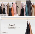 MORALVE Pants Hangers Space Saving - 2 Pack European Beechwood Scarf and Jean Hangers - Closet Organizer and Space Saver Pant Rack, Leggings Hanger, and Scarf Holder with 360° Swivel Hook - Image 4