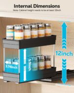 Nieifi Spice Organization for Cabinet-Vertical Spice Rack Pull Out-Spice Rack Organizer for Cabinet-4-1/3 inch Wide-Seasoning Kitchen Organizer-4.3" W x 10.6" D x 8.7" H-2 Pack-2 Tier - Image 4