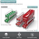 Sorbus Soda Can Rack Beverage Dispenser (1 Pack, Silver) – Holds 12 Standard 12oz Cans – Soda Can Organizer for Refrigerator, Pantry, or Countertop - Image 5