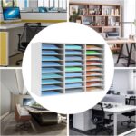 Literature Organizer, Desktop File Sorter Mail Center, Paper Storage Cabinet with 27 Slots Compartments, Classroom Mailbox for Home School Office (27 Slots White) - Image 3