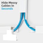 Art3d Cord Hider, 120in Cord Cover, Large Cable Hider, Self Adhesive Wire Covers for 4 Cords, Paintable Cable Raceway Wire Hider, Wall Mount TV Cords Management, 8X W0.94 H0.54in, White - Image 6