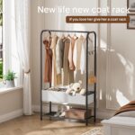 Freestanding Metal Garment Rack - Heavy Duty Coat & Clothes Hanger for Hanging/Drying, Portable Closet Storage for Laundry Room/Bedroom, Black - Image 6