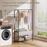Freestanding Metal Garment Rack - Heavy Duty Coat & Clothes Hanger for Hanging/Drying, Portable Closet Storage for Laundry Room/Bedroom, Black - Image 7