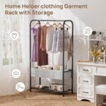 Freestanding Metal Garment Rack - Heavy Duty Coat & Clothes Hanger for Hanging/Drying, Portable Closet Storage for Laundry Room/Bedroom, Black - Image 8