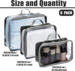 Hillban 6 Pcs Gray Large Clear Travel Packing Cube 3 Sizes See-through PVC Organizer for Suitcase Multipurpose Pouch with Handle Vinyl Zippered Storage Bags Luggage Cube Organizer - Image 3