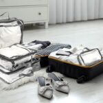 Hillban 6 Pcs Gray Large Clear Travel Packing Cube 3 Sizes See-through PVC Organizer for Suitcase Multipurpose Pouch with Handle Vinyl Zippered Storage Bags Luggage Cube Organizer - Image 7