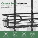 Shower Caddy Hanging, Over Head Shower Caddy Shower Storage Rack Basket with Hooks for Razor and Sponge Rustproof, No Drilling, Accessories for Bathroom and Kitchen, Black2 - Image 4