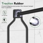 Shower Caddy Hanging, Over Head Shower Caddy Shower Storage Rack Basket with Hooks for Razor and Sponge Rustproof, No Drilling, Accessories for Bathroom and Kitchen, Black2 - Image 5