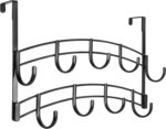 LYNK Professional® Home™ Over The Door Hooks - 9 Hook Over The Door Hanger - Over Door Coat Rack - Hanging Towels or Clothes - Bathroom, Bedroom or Laundry Room - Lifetime Ltd. Warranty – Black - Image 3