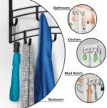 LYNK Professional® Home™ Over The Door Hooks - 9 Hook Over The Door Hanger - Over Door Coat Rack - Hanging Towels or Clothes - Bathroom, Bedroom or Laundry Room - Lifetime Ltd. Warranty – Black - Image 4