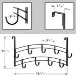 LYNK Professional® Home™ Over The Door Hooks - 9 Hook Over The Door Hanger - Over Door Coat Rack - Hanging Towels or Clothes - Bathroom, Bedroom or Laundry Room - Lifetime Ltd. Warranty – Black - Image 8