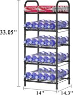 GILLAS 5 Tier Water Bottle Storage Rack, Free Standing Vertical Metal Organizer, Fits Different Sized Bottles Taller Cans, Easy Assembly Water Holder Stand for Kitchen Pantry, Black - Image 3