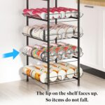 GILLAS 5 Tier Water Bottle Storage Rack, Free Standing Vertical Metal Organizer, Fits Different Sized Bottles Taller Cans, Easy Assembly Water Holder Stand for Kitchen Pantry, Black - Image 4