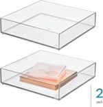 iDesign Plastic Makeup Drawer Organizer Tray - Vanity Organizer or Desk Drawer Organizer - Set of 2 - Clear - Image 3