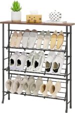 JZM Shoe Rack Storage, Narrow 4 Tier Metal Shoe Storage Shelf, Free Standing Shoe Racks, Space Saving Shoe Rack Organizer for Entryway, Hallway, Bedroom, Living Room(12-16 Pair) - Image 7