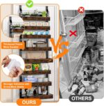 8 Tier Over The Door Pantry Orangizer 2 IN 1 Wall Mounted or Hanging Spice Rack with Adjustable Wood Basket,Heavy Duty Seasoning Storage Shelf for Kitchen Pantry and Bathroom - Image 3