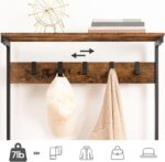 HOOBRO Hall Tree with Bench, Coat Rack with Shoe Storage, Shoe and Coat Rack, 5-Tier Entryway Shoe Storage, 5 Hooks, for 12-16 Pairs, Industrial, Hallway, Foyer, Mudroom, Rustic Brown BF74MT01 - Image 5