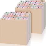2 Set 50 Pcs Alphabet File Dividers A-z Top Tab Guides Set, Letter Size Filing Organizers 1/5 Cut Alphabetical File Folder Tabs for Home, Office, School(Classic Colors) - Image 2