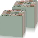 2 Set 50 Pcs Alphabet File Dividers A-z Top Tab Guides Set, Letter Size Filing Organizers 1/5 Cut Alphabetical File Folder Tabs for Home, Office, School(Morandi Color) - Image 2