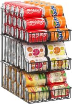 3 Pack Can Storage Organizer For Pantry,Stackble Widen Can Holder Rack With 3 Adjustable Dividers, Can Dispensers For Soup Soda Canned Food Water Bottle, Pop Drink Organizers for Cabinet Shelf - Image 2